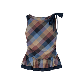 plaid halter vest