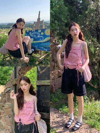 lace-up western vest