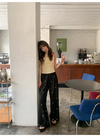 puppy print pants