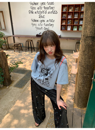 puppy print pants