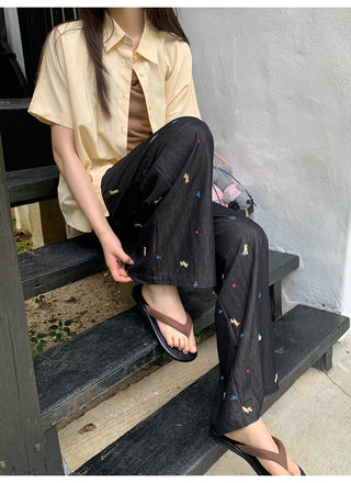 puppy print pants