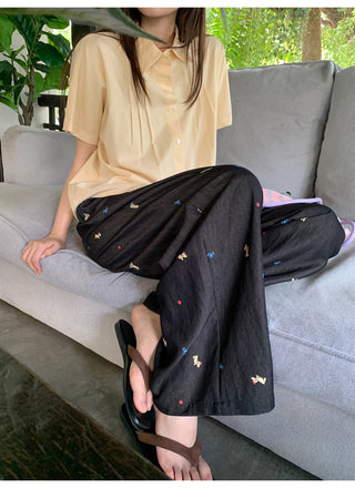 puppy print pants
