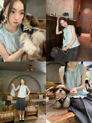sleeveless casual shirt