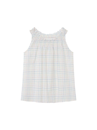 rainbow plaid blouse