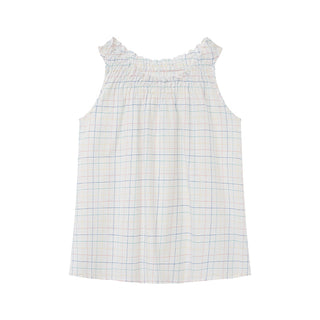 rainbow plaid blouse
