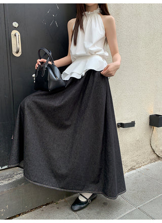 black denim skirt
