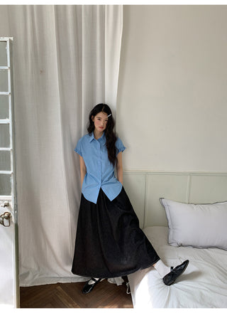black denim skirt
