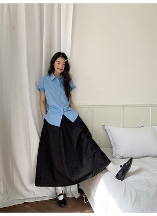 black denim skirt