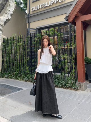 black denim skirt