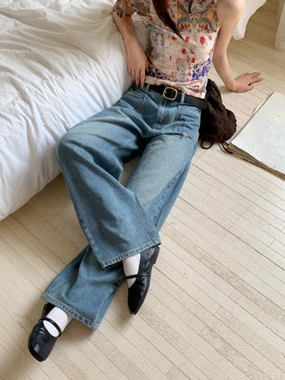 worn vest jeans