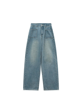 worn vest jeans