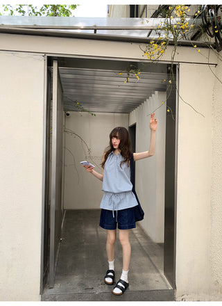 dark denim shorts 01