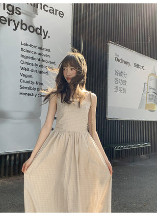 stitching plaid dress