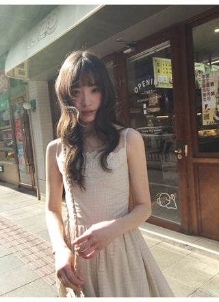 stitching plaid dress