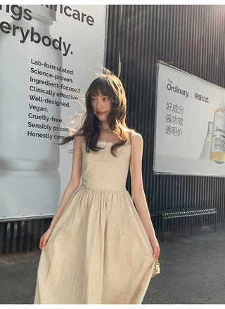 stitching plaid dress
