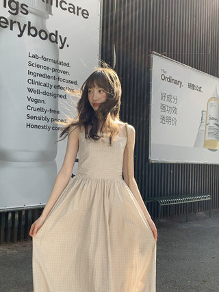 stitching plaid dress