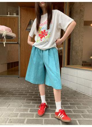 elastic waist shorts