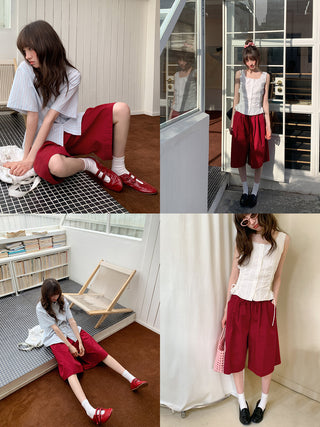elastic waist shorts