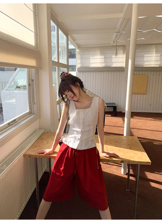elastic waist shorts
