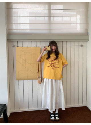 white elastic skirt