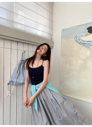 white elastic skirt