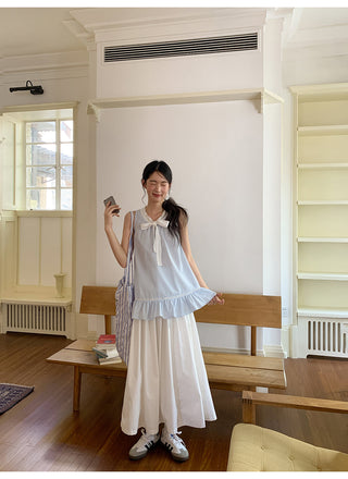 white elastic skirt