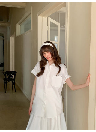 white elastic skirt