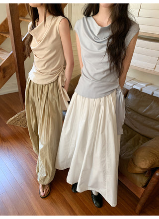 white elastic skirt