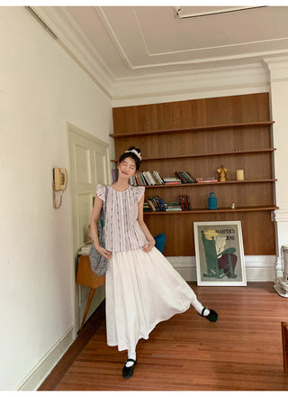 white elastic skirt