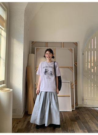 white elastic skirt