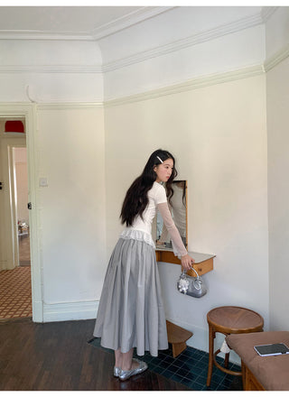 white elastic skirt