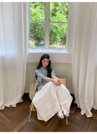 white elastic skirt