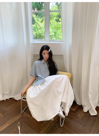 white elastic skirt