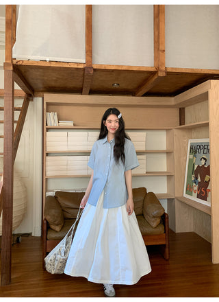 white elastic skirt