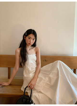 white elastic skirt