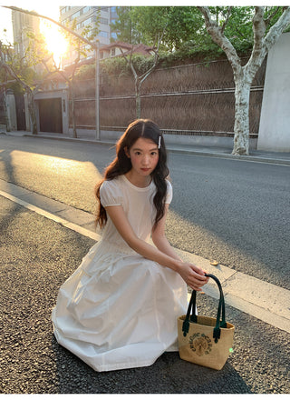 white elastic skirt