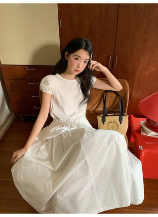 white elastic skirt