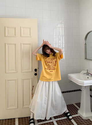 white elastic skirt