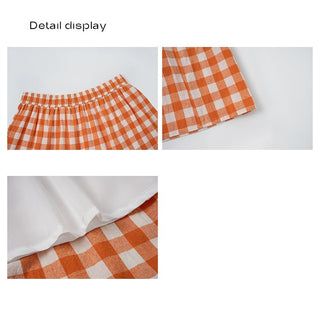 orange plaid skirt
