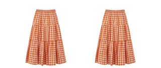 orange plaid skirt