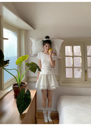 drawstring white skirt