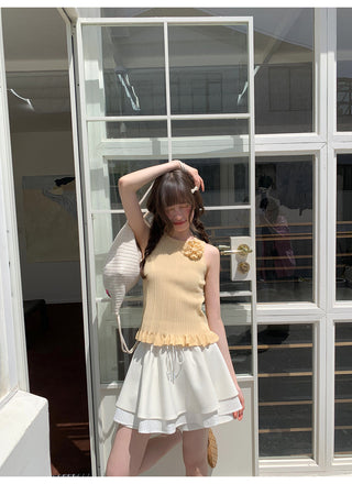 drawstring white skirt
