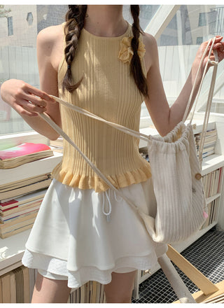 drawstring white skirt