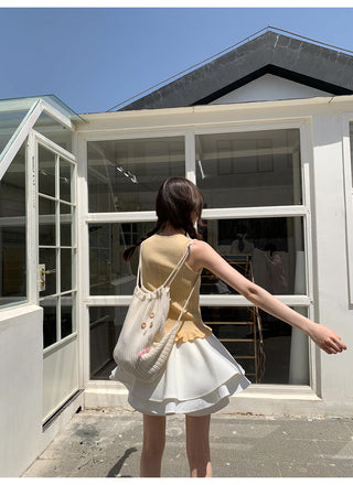 drawstring white skirt