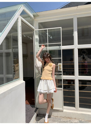 drawstring white skirt