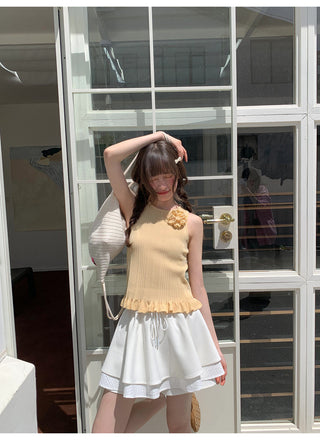 drawstring white skirt