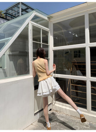 drawstring white skirt