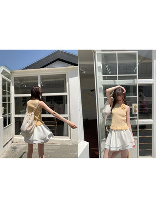 drawstring white skirt