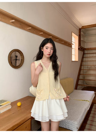 drawstring white skirt