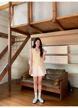 drawstring white skirt